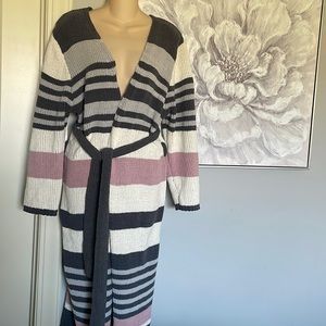 SOLD Modcloth Striped Sweater / Coat Sz XL